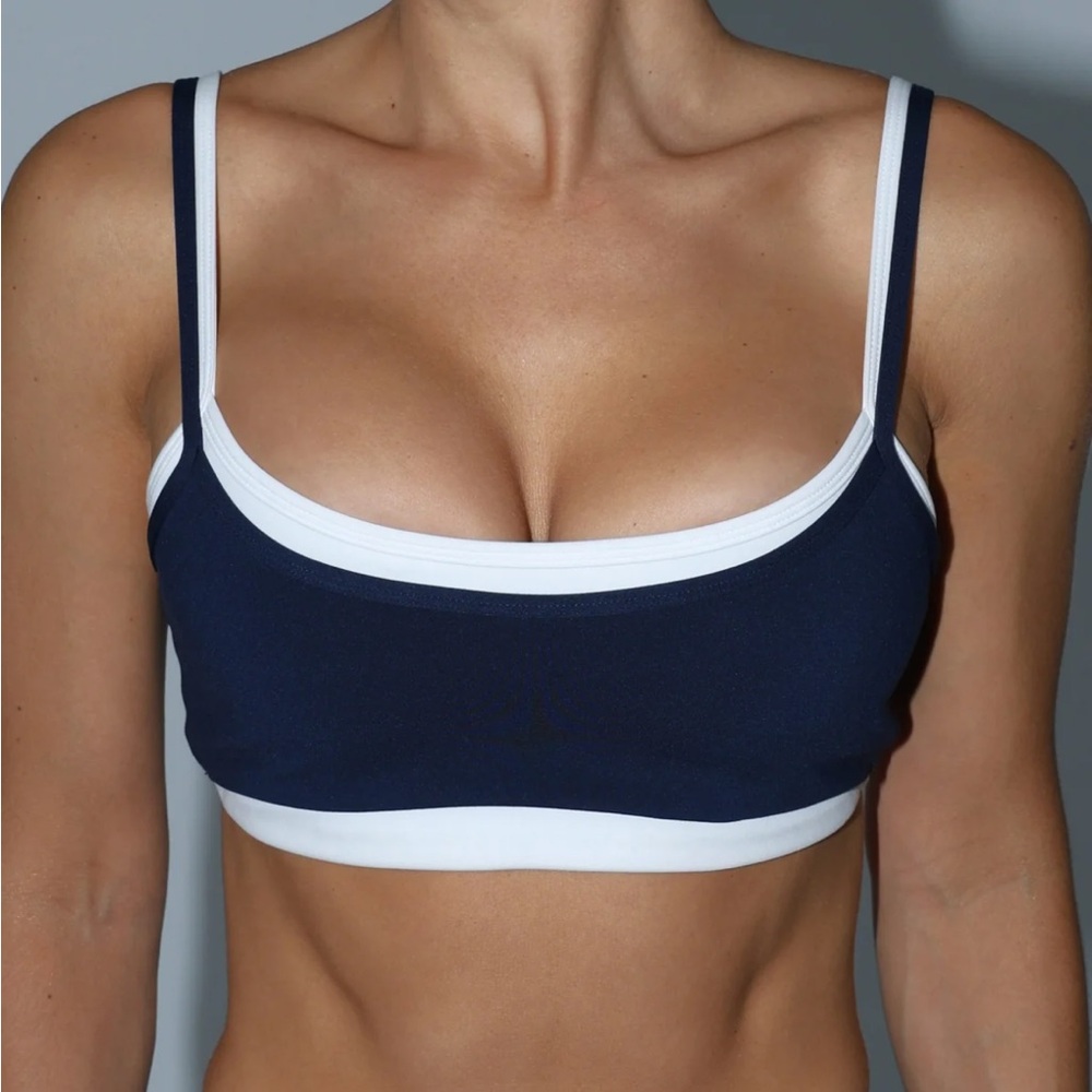 Liaison the Label Navy & White Double Layer Sports Bra + Leggings Set